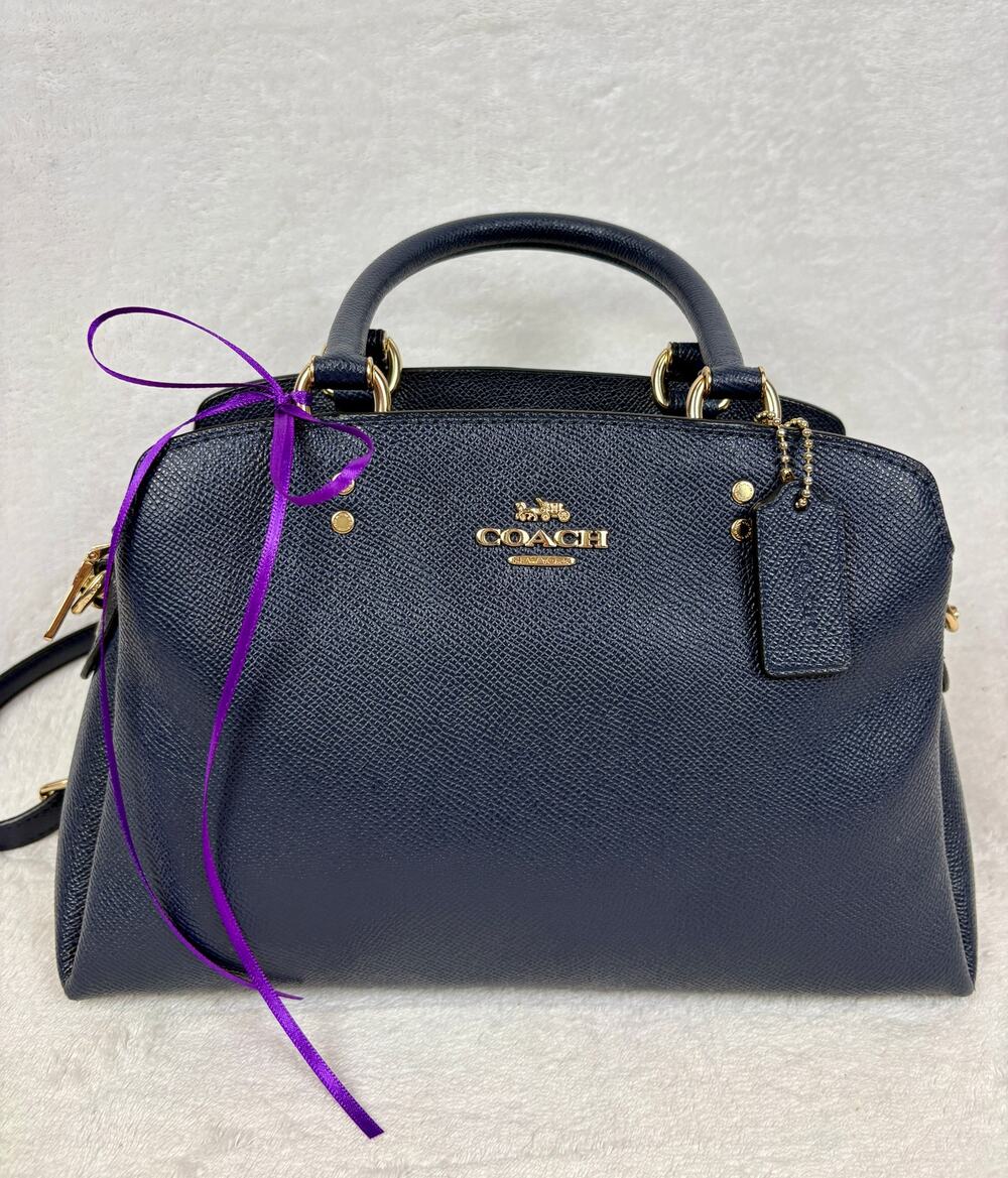 Coach Mini Lillie Navy Crossgrain Leather Carryall